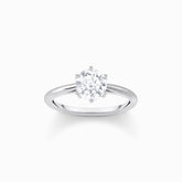 Bague avec zircon blanc en taille brillant